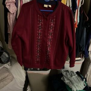 CC Hughes Burgundy Floral Cardigan